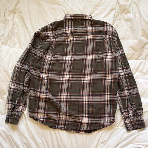 mutual weave Gray plaid flannel button up shirt sz XL casual country outdoors - Picture 5 of 8